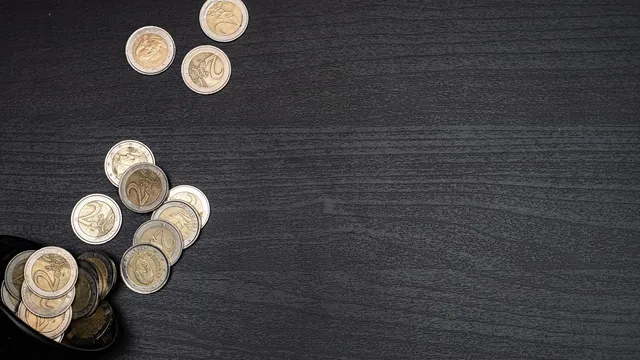 Pièces de deux euros disposées sur une table sombre pour illustrer la collection