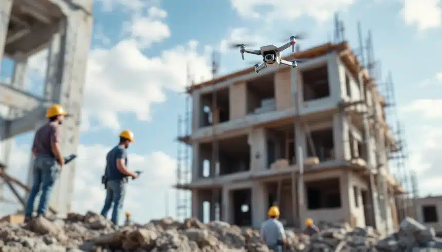 Photographe professionnel suivi de chantier drone