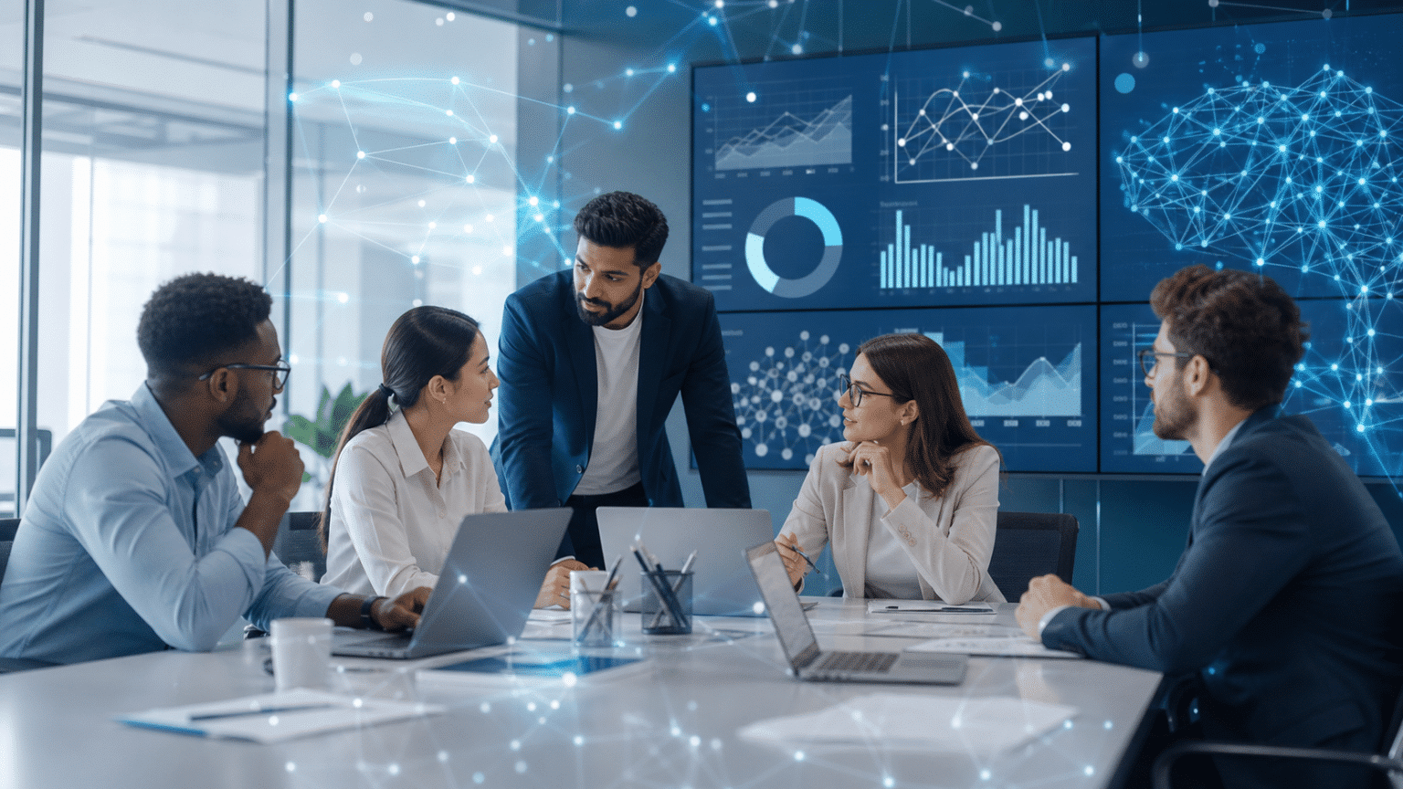 Data analysts travaillant avec des outils de Machine Learning